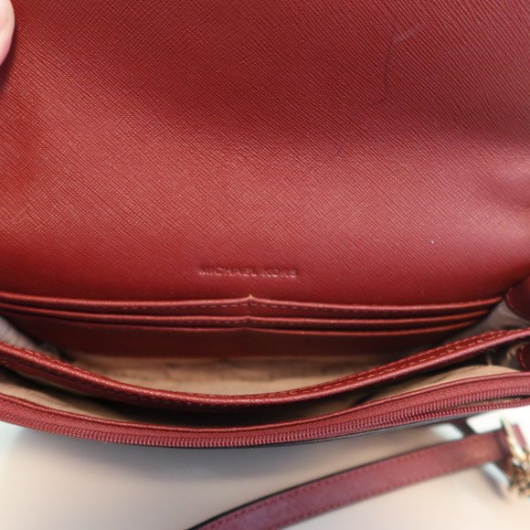 MICHAEL Michael Kors Daniela Large Crossbody Red/Burgandy  Wallet/ Bag/ Purse 👜 - Picture 9 of 14